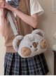 Koala Gray Cute Plush Embroidered Question Mark Sweet Lolita Crossbody Bag