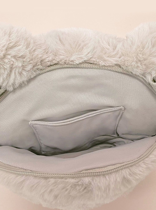 Koala Gray Cute Plush Embroidered Question Mark Sweet Lolita Crossbody Bag