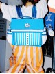 Baseball Rabbit Pain Bag Series Large Capacity Solid Color Striped School Lolita Portable Messenger Backpack