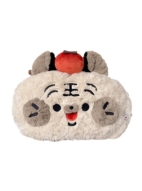 Plush Cartoon Tiger Embroidery Doll Detachable Persimmon Large Capacity Sweet Lolita Messenger Backpack