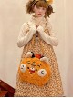 Plush Cartoon Tiger Embroidery Doll Detachable Persimmon Large Capacity Sweet Lolita Messenger Backpack