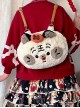 Plush Cartoon Tiger Embroidery Doll Detachable Persimmon Large Capacity Sweet Lolita Messenger Backpack