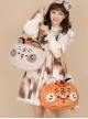 Plush Cartoon Tiger Embroidery Doll Detachable Persimmon Large Capacity Sweet Lolita Messenger Backpack