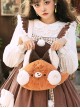 Cute Versatile Doll Plush Embroidered Fox Sweet Lolita Crossbody Bag