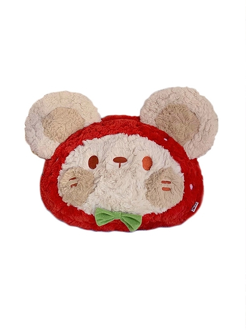 Cartoon Strawberry Mouse Cute Large Capacity Plush Sweet Lolita Messenger Backpack