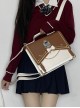Earth Doctor Series College Style Embroidery Badge Bowknot School Lolita Portable Crossbody Backpack