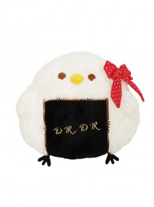 White Plush Rice Ball Pigeon Cute Polka Dot Bowknot Doll Sweet Lolita Messenger Shoulder Bag