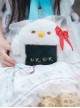 White Plush Rice Ball Pigeon Cute Polka Dot Bowknot Doll Sweet Lolita Messenger Shoulder Bag