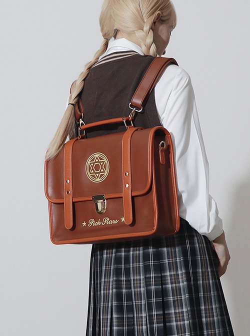 College Style JK Uniform Student Embroidery Large-Capacity School Lolita Portable Messenger Backpack