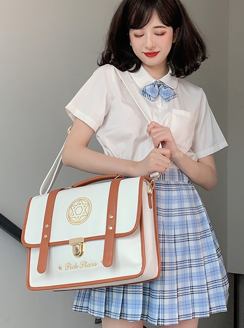 College Style JK Uniform Student Embroidery Large-Capacity School Lolita Portable Messenger Backpack