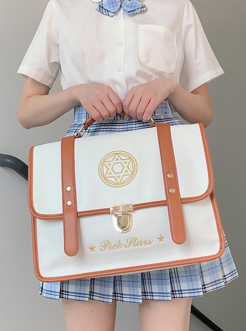 College Style JK Uniform Student Embroidery Large-Capacity School Lolita Portable Messenger Backpack