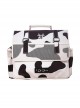 College Style Cute Girl Large Capacity Student Milk Cow Print School Lolita Messenger Backpack