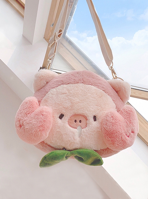 Pink Versatile Cute Plush Little Pig Doll Sweet Lolita Messenger Shoulder Bag