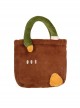 Brown Embroidered Plush Large Capacity Sweet Lolita Portable Messenger Shoulder Bag