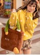 Brown Embroidered Plush Large Capacity Sweet Lolita Portable Messenger Shoulder Bag
