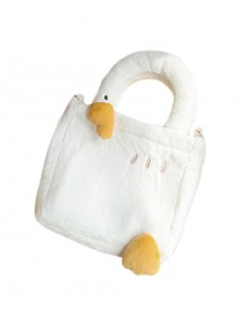 Good Big Goose Series White Cute White Goose Plush Girl Sweet Lolita Handheld Messenger Shoulder Bag