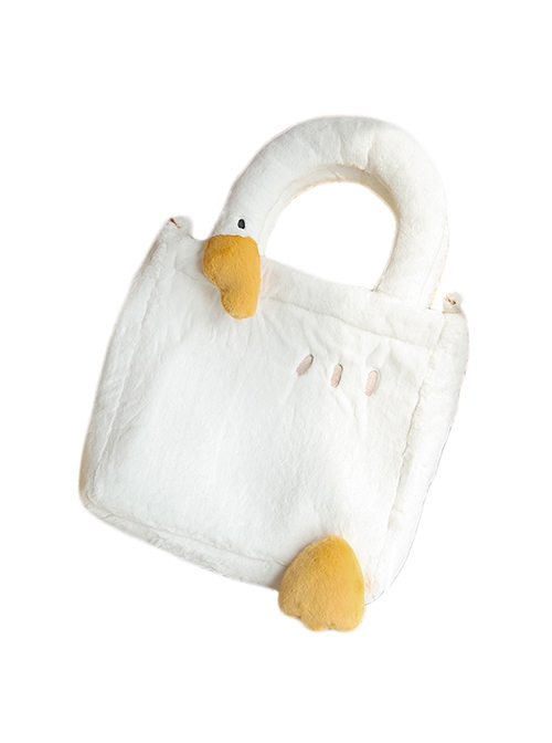 Good Big Goose Series White Cute White Goose Plush Girl Sweet Lolita Handheld Messenger Shoulder Bag