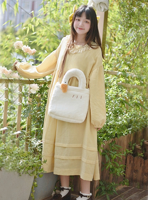 Good Big Goose Series White Cute White Goose Plush Girl Sweet Lolita Handheld Messenger Shoulder Bag