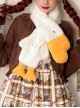 Good Big Goose Series Sweet Daily All-Match Embroidery White Goose Plush Winter Warm Sweet Lolita Scarf