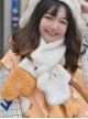 Good Big Goose Series Sweet Daily All-Match Embroidery White Goose Plush Winter Warm Sweet Lolita Scarf