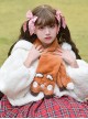 Brown Embroidered Fox Sweet Cute Daily All-Match Winter Warm Plush Sweet Lolita Scarf