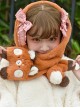 Brown Embroidered Fox Sweet Cute Daily All-Match Winter Warm Plush Sweet Lolita Scarf