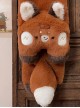 Brown Embroidered Fox Sweet Cute Daily All-Match Winter Warm Plush Sweet Lolita Scarf