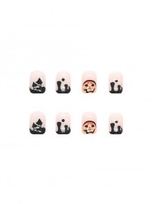 Halloween Sweet Cool Funny Pumpkin Finished Disposable Manicure Nail Pieces