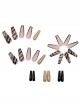 Black Gold Atmospheric French Gold Foil Black Gradient Finished Disposable Manicure Nail Pieces