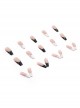Black White Color Matching Simple Shiny Gold Powder Finished Disposable Manicure Nail Pieces
