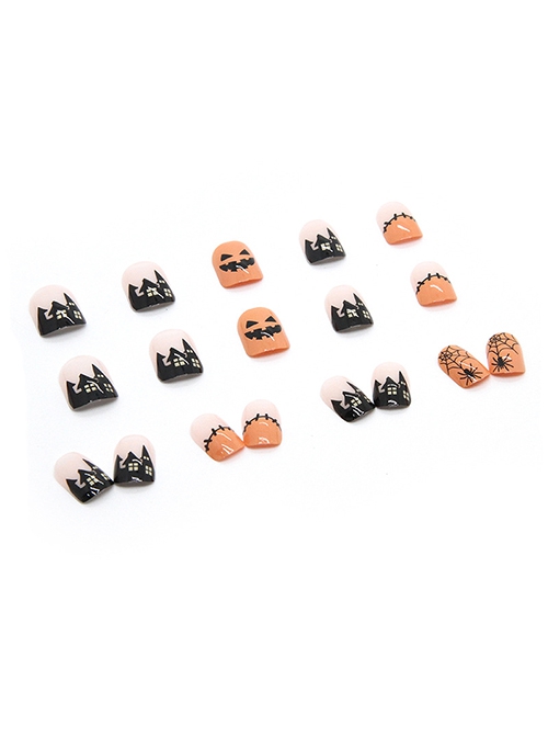 Pumpkin Spider Orange Cute Ghost Face Halloween Finished Disposable Manicure Nail Pieces