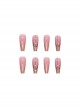 Shiny Gold Foil Pink Internet Celebrity Finished Disposable Manicure Nail Pieces