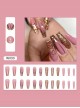 Shiny Gold Foil Pink Internet Celebrity Finished Disposable Manicure Nail Pieces