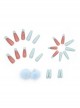 Autumn Winter Blue Fur Ball Blue Rhinestone Decoration Finished Disposable Manicure Nail Pieces