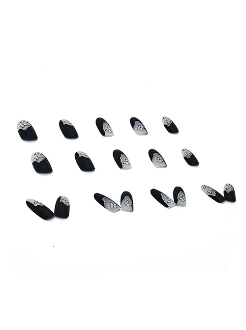Black Matte Butterfly Sweet Cool Finished Disposable Manicure Nail Pieces