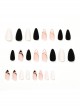 Black White Heart-Shaped French Simple Gold Thread Jumping Color Matte Finished Disposable Manicure Nail Pieces