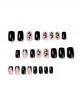 Hand-Painted Series Black Bevelled French Snake Finished Disposable Manicure Nail Pieces