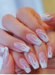 White Flame Pattern Detachable Finished Disposable Manicure Nail Pieces