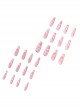 Pink-White Color Matching Lines Detachable Finished Disposable Manicure Nail Pieces