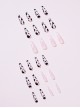 Black-White Milk Cow Pattern Color Matching Simple Detachable Finished Disposable Manicure Nail Pieces