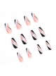 Simple Black-White Geometric Color Matching Detachable Finished Disposable Manicure Nail Pieces