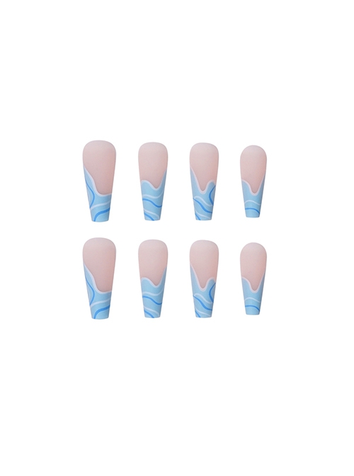 Long Ballet Series Marine Simple Line Matte Detachable Finished Disposable Manicure Nail Pieces