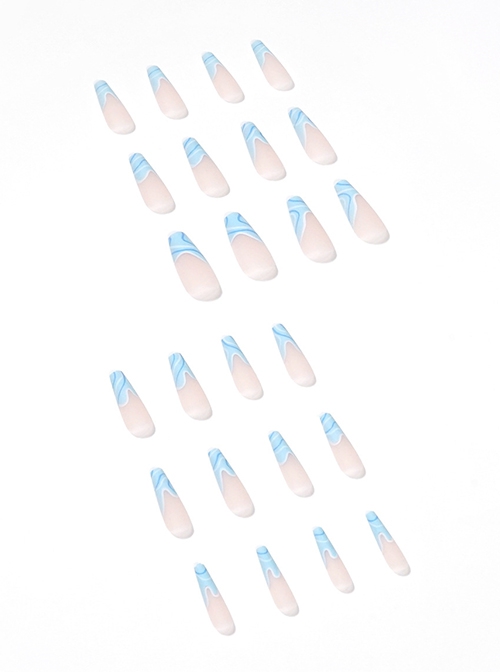 Long Ballet Series Marine Simple Line Matte Detachable Finished Disposable Manicure Nail Pieces