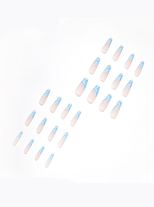 Long Ballet Series Marine Simple Line Matte Detachable Finished Disposable Manicure Nail Pieces