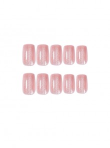 Pink Cat's Eye Nature Detachable Finished Disposable Manicure Nail Pieces