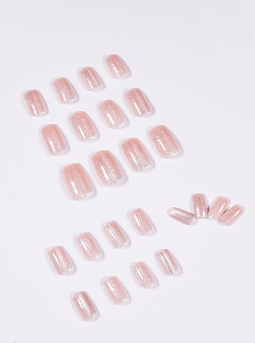 Pink Cat's Eye Nature Detachable Finished Disposable Manicure Nail Pieces
