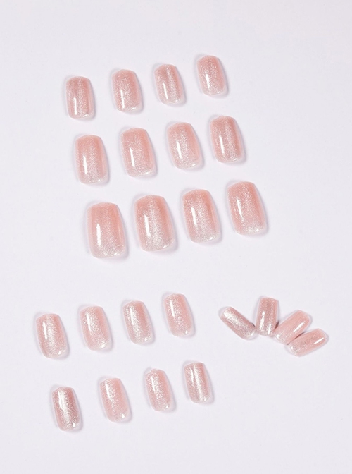 Pink Cat's Eye Nature Detachable Finished Disposable Manicure Nail Pieces