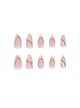 French Series Pink Simple Lines Pearl Decoration Detachable Finished Disposable Manicure Nail Pieces