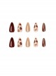 Flower Series Brown Autumn Winter Solid Color Flowers Detachable Finished Disposable Manicure Nail Pieces