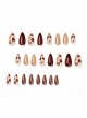 Flower Series Brown Autumn Winter Solid Color Flowers Detachable Finished Disposable Manicure Nail Pieces